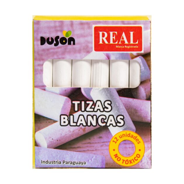 Tizas Real blancas x12