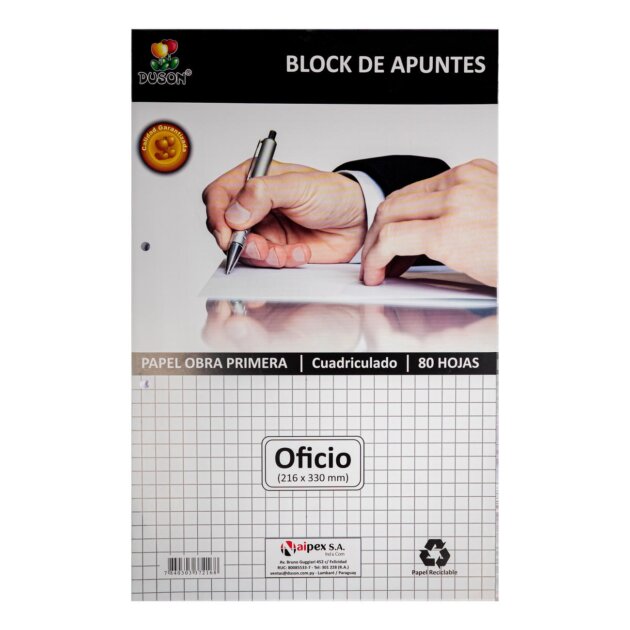 Block de apuntes Duson oficio 80 hojas