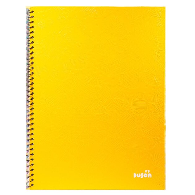 Cuaderno universitario Ñandutí tapa dura 1 raya 48 hojas amarillo x20u