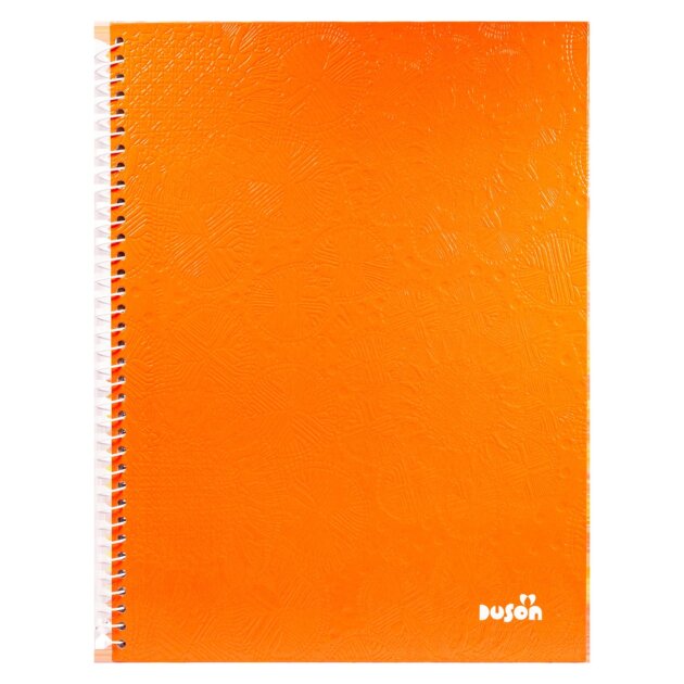 Cuaderno universitario Ñandutí tapa dura 1 raya 96 hojas naranja x10u