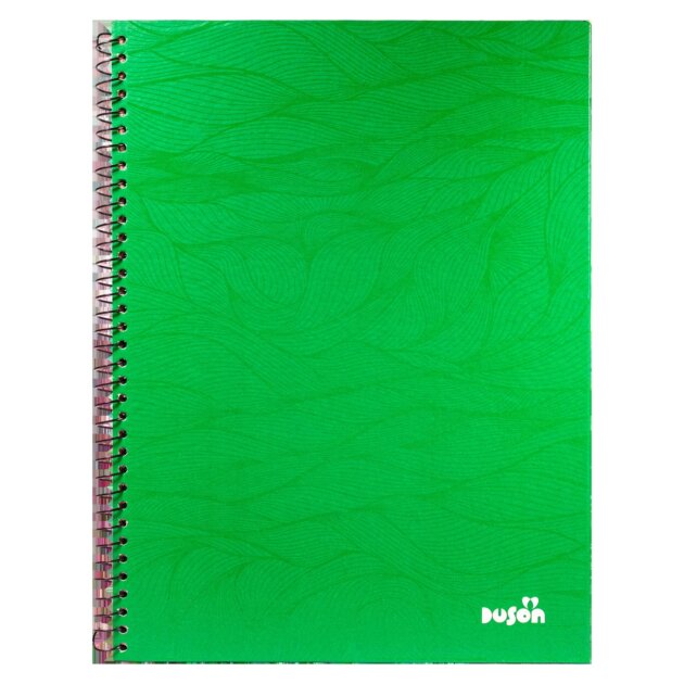 Cuaderno universitario Duson tapa dura 96 hojas verde x6u