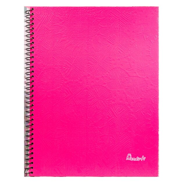 Cuaderno Ñandutí universitario 2 rayas 96 hojas rosado x10u