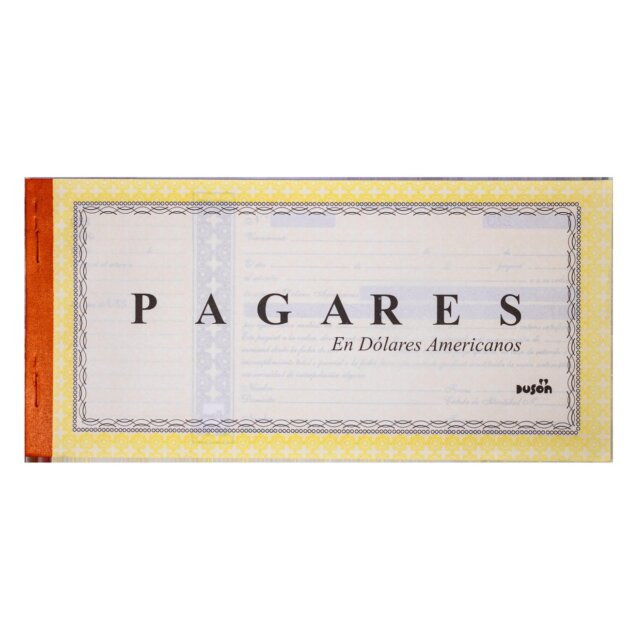 Talón pagarés en dólar color x20