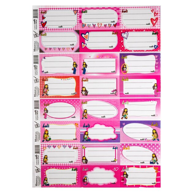 Tira de rótulos Loli x40