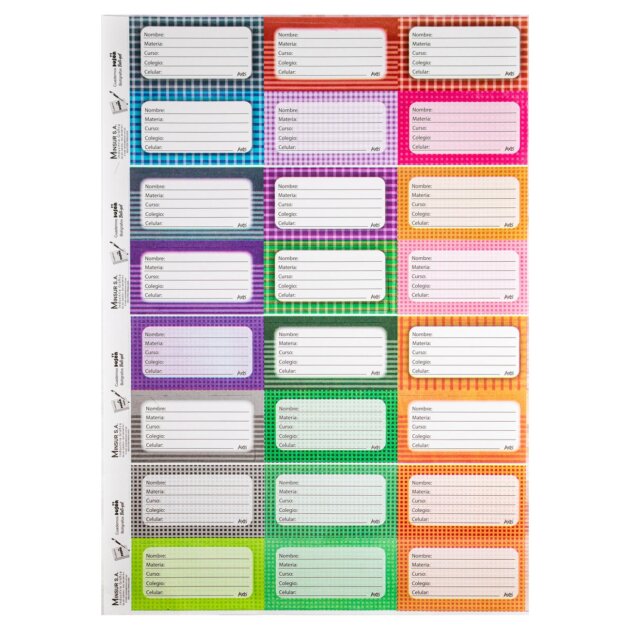 Hoja rótulo Axis 1 x 24